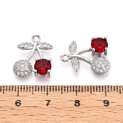 Brass Micro Pave Cubic Zirconia Pendants KK-T074-71P-02-1