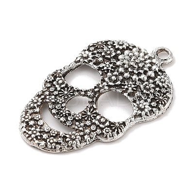 Day of the Dead Ornaments Tibetan Style Sugar Skull Pendants X-TIBEP-22828-AS-NR-1