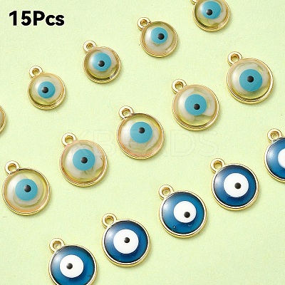 15Pcs 3 Styles Epoxy Resin Enamel Pendants RESI-YW0001-78-1