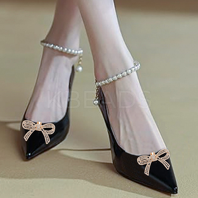 Detachable Alloy Rhinestone Shoe Buckle Clips AJEW-WH0270-311G-1