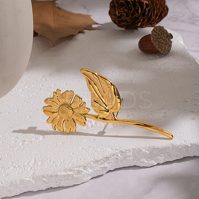 Sunflower 304 Stainless Steel Brooches NK4193-1
