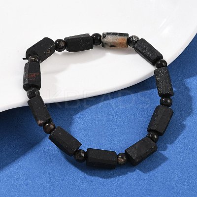 Natural Black Tourmaline Beaded Bracelets BJEW-Z139-01-1