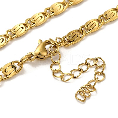 Ion Plating(IP) 304 Stainless Steel Lumachina Chain Necklaces NJEW-C060-01B-G-1