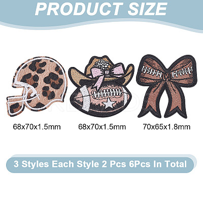 6Pcs 3 Styles Polyester Embroidery Sew on Appliques PATC-FG0002-63-1