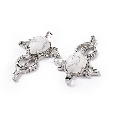 Natural Howlite Teardrop Pendants G-P496-03P-25-1