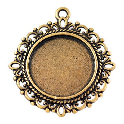 Zinc Alloy Pendant Settings for Cabochon & Rhinestone LS-PALLOY-A15290-AG-LF-1