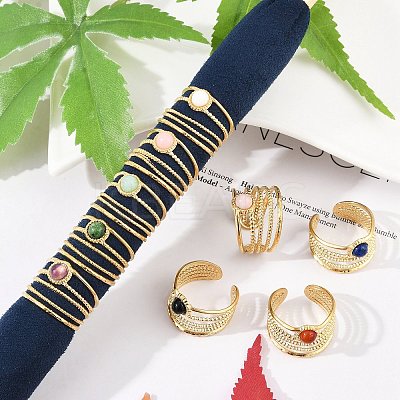 304 Stainless Steel Multi-layer Open Cuff Rings RJEW-Z078-02G-1