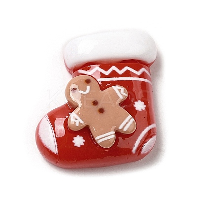 Christmas Theme Opaque Resin Cabochons RESI-E043-01H-1