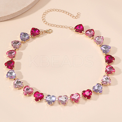 Alloy Colorful Rhinestone Cup Chain Necklaces for Women FS-WG72CA4-02-1