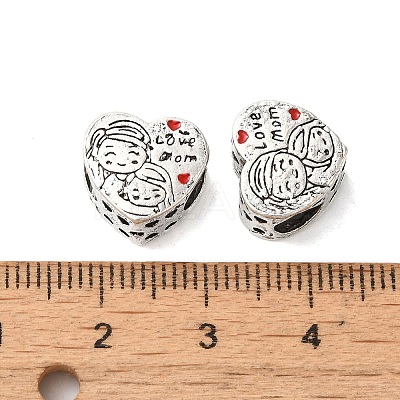 Mother's Day Rack Plating Alloy Enamel European Beads PALLOY-S189-49P-1