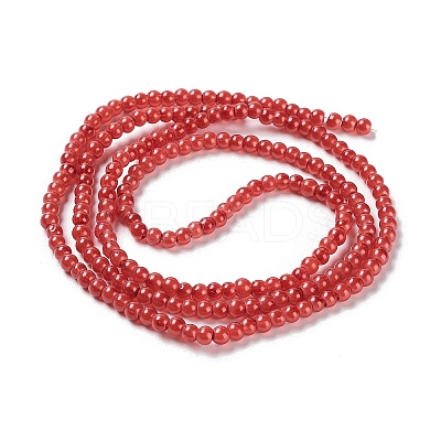 Baking Paint Pearlized Glass Pearl Round Bead Strands HY-XCP0001-13A-1