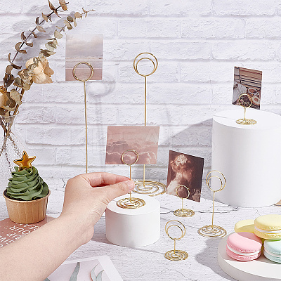 24Pcs 3 Styles Alloy Spiral Round Name Card Holder AJEW-GA0005-89LG-1