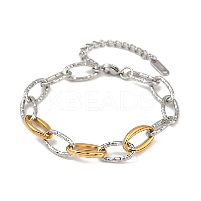 304 Stainless Steel Cable Chain Bracelets for Women BJEW-K279-02GP-1