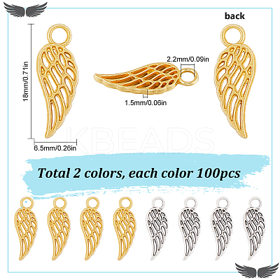 200Pcs 2 Colors Tibetan Style Alloy Pendants TIBEP-SC0002-68-1