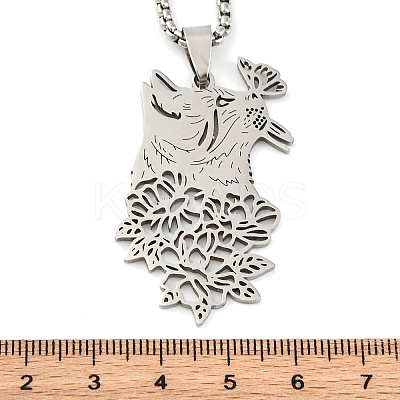 201 Stainless Steel Pendant Necklaces LS-NJEW-C066-19P-1