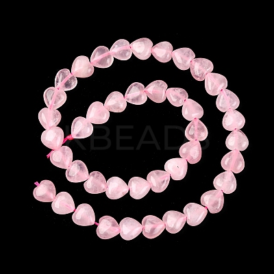 Heart Natural Rose Quartz Beads Strands G-G632-01-1