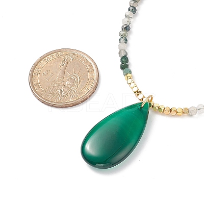 Natural Moss Agate Necklaces Sets for Women NJEW-JN03987-1