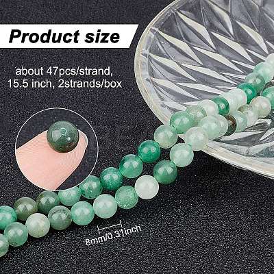 2 Strands Natural Green Aventurine Beads Strands G-GO0001-29B-1
