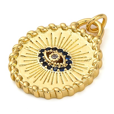 Brass Micro Pave Cubic Zirconia Pendants KK-K339-09G-1