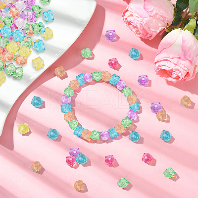 300Pcs Transparent Acrylic Beads ACRP-PA0001-01C-1