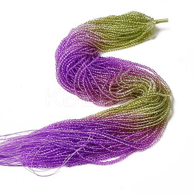 Transparent Gradient Color Glass Beads Strands LS-GLAA-H021-01B-03-1