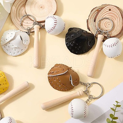 4Pcs 4 Colors PU Leather Keychain KEYC-CL0001-02-1