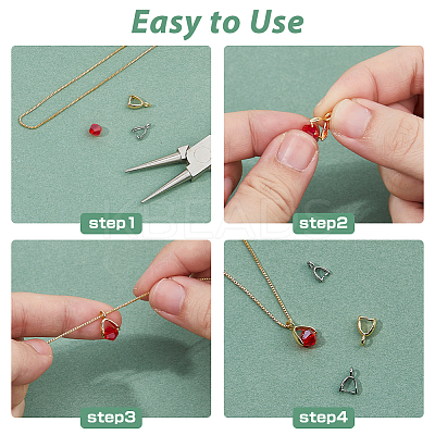90Pcs 6 Style Rack Plating Brass Ice Pick Pinch Bails KK-DC0004-41-1