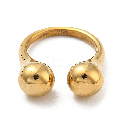 Ion Plating(IP) 304 Stainless Steel Cuff Rings for Women RJEW-E078-05G-1
