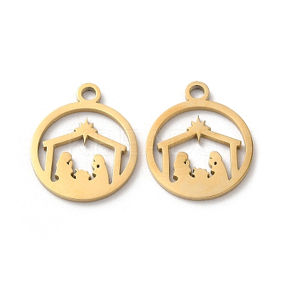 Ion Plating(IP) 304 Stainless Steel Charms X-STAS-Q303-08G-1