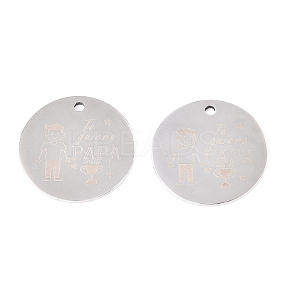 Non-Tarnish 201 Stainless Steel Pendants STAS-T064-38P-18-1