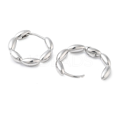 Brass Oval Hoop Earrings for Women EJEW-F347-01P-02-1