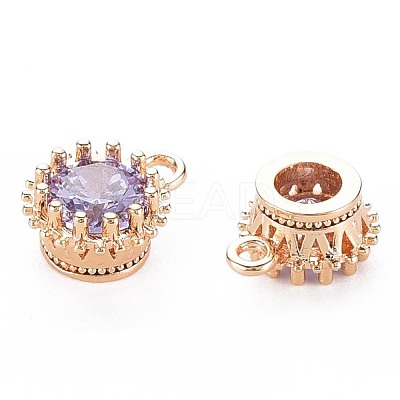 Brass Micro Pave Cubic Zirconia Charms KK-S356-772F-1