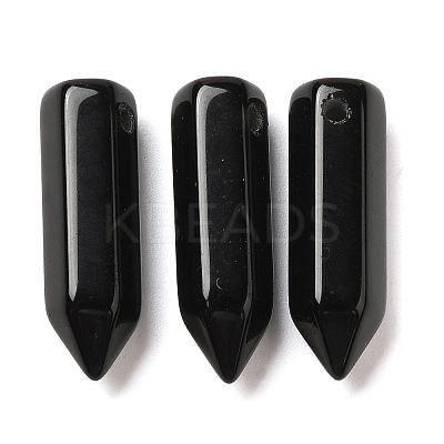 Natural Obsidian Pointed Pendants G-C158-05H-1