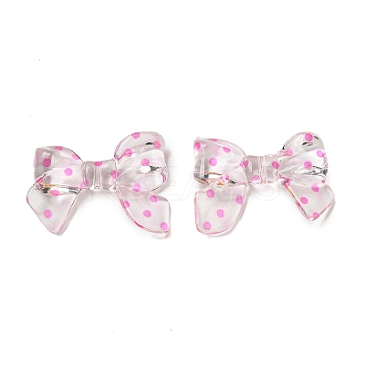Transparent Printed Acrylic Beads OACR-H124-01A-1