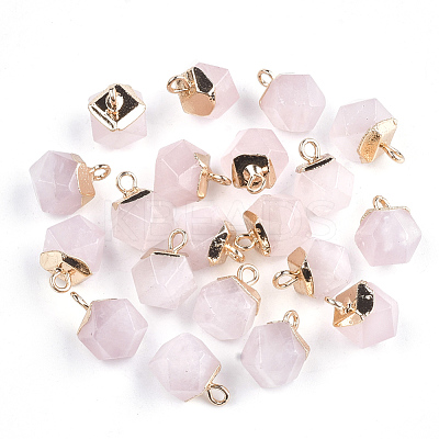 Electroplate Natural & Synthetic Gemstone Star Cut Round Charms G-S344-08-M-1