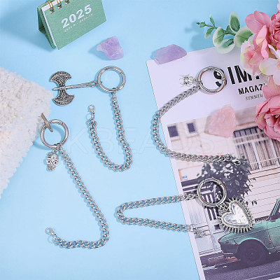 8Pcs 4 Style Alloy Boot Strap Chains HJEW-CA00037-1