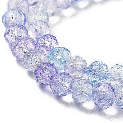 Transparent Crackle Glass Beads Strands X-CCG-L050-01B-08-1