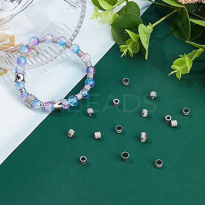 100Pcs 2 Styles 304 Stainless Steel Beads STAS-DC0017-28-1