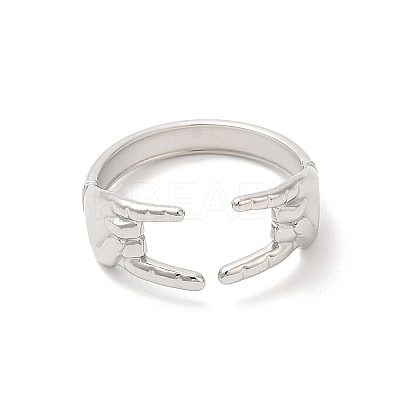 Non-Tarnish 304 Stainless Steel Hands Open Cuff Rings for Women X-RJEW-L107-002P-1