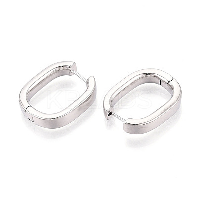 Brass Oval Hoop Earrings EJEW-T048-39P-1