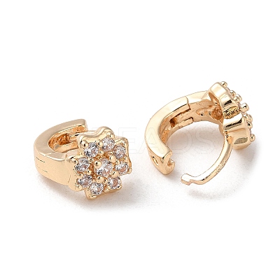 Rack Plating Brass Micro Pave Cubic Zirconia Hoop Earrings EJEW-P238-27KCG-1