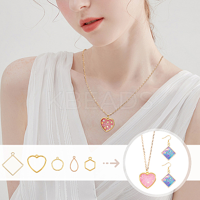100Pcs 5 Styles Alloy Pendants FIND-GA0006-61-1