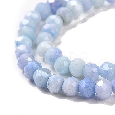 Faceted Electroplated Glass Beads Strands X-GLAA-C023-02-C16-1