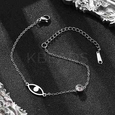 201 Stainless Steel Cable Chain Bracelets BJEW-H205-01B-P-1
