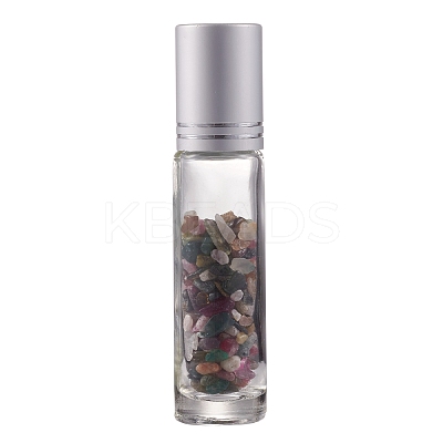 Natural Multicolor Tourmaline Chip Bead Roller Ball Bottles AJEW-H101-01I-1