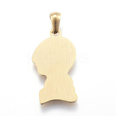 Ion Plating(IP) 304 Stainless Steel Pendants STAS-K162-024G-1