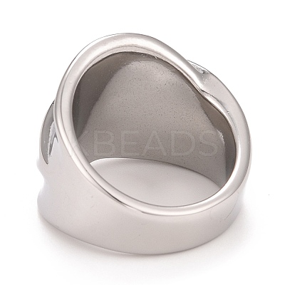 Non-Tarnish 304 Stainless Steel Textured Chunky Ring for Men Women RJEW-B040-22P-1