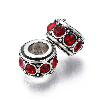 Alloy Rhinestone European Beads MPDL-Q212-001F-RS-1