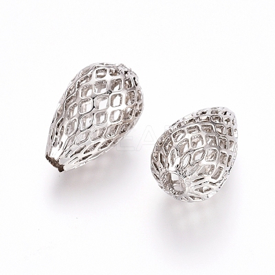 Rack Plating Brass Filigree Beads KK-D530-09P-1