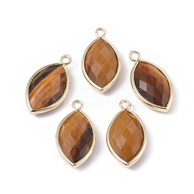 Natural Tiger Eye Pendants G-L514-023C-1